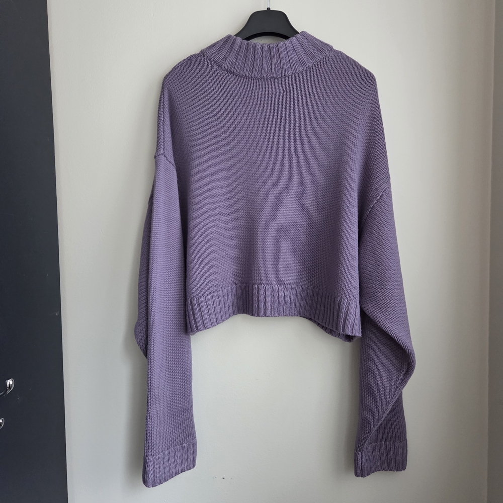 Wilfred 100% Merino Harper Soft Lilac Lavender Cropped Sweater EUC Sz 2X - Picture 8 of 13